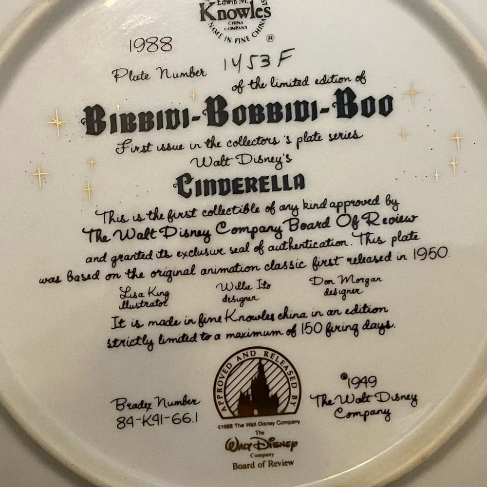 Disney Blue and White Cinderella Plate